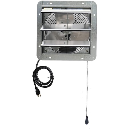 Iliving Silver 12 inch Shutter Exhaust Attic Garage Grow Fan with 3 Speed Thermostat 6 ft. 3 Plugs Cord ILG8SF12V-T